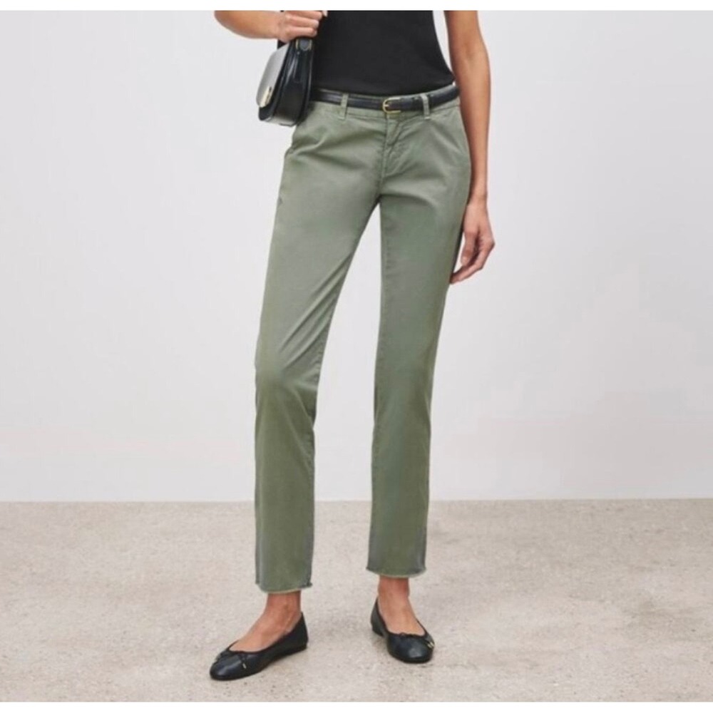 Nili Lotan East Hampton Pant green raw hem utility size 0